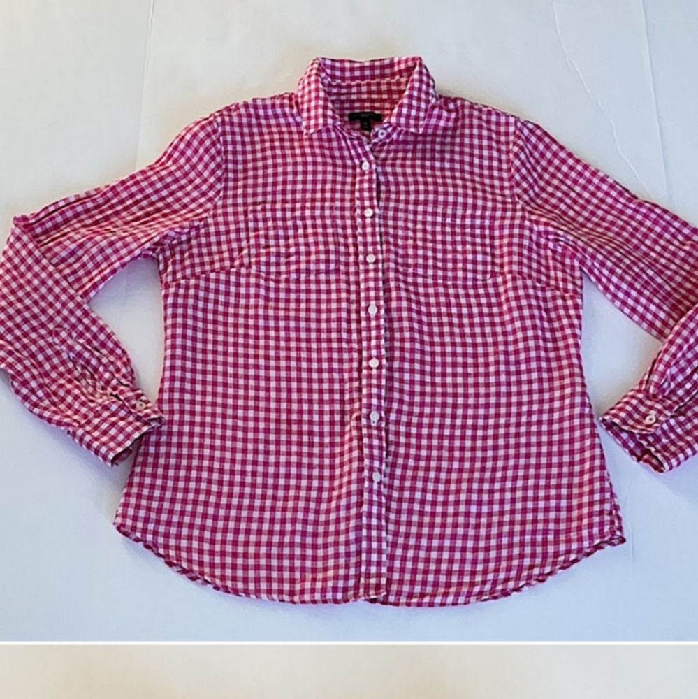 Talbots Pink Gingham Long Sleeve
